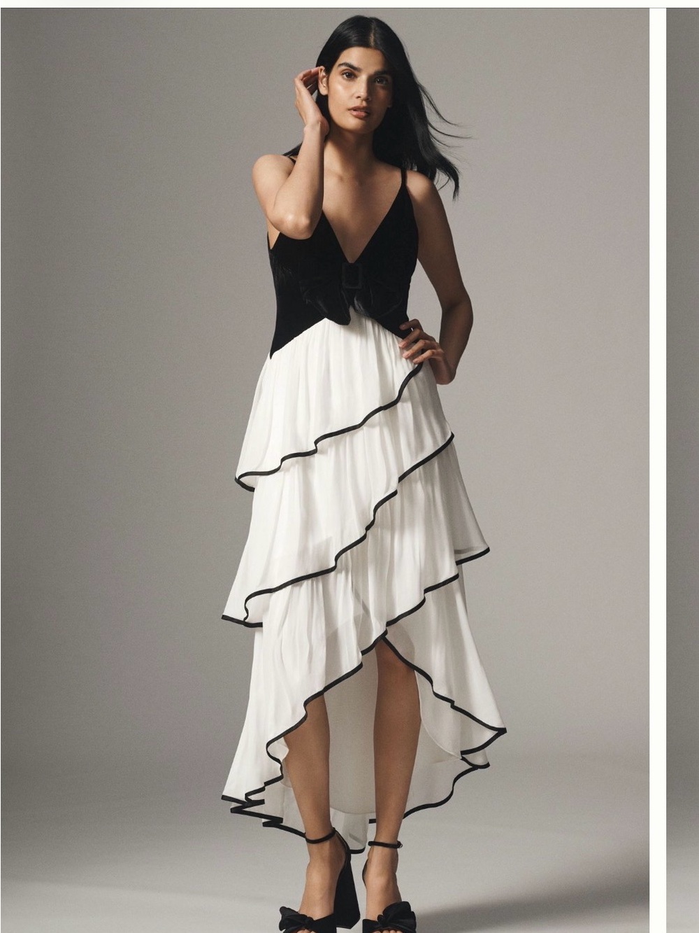 NWT BHLDN velvet belted bow midi dress size XS
